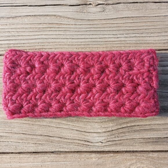 Girls's Handmade Headband Circlet Bandeau Knit Twisted Meadows Red Chunky USA - Picture 2 of 4